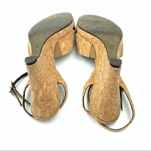Donald j Pliner heels size 8.5 tan cork wedges - Picture 6 of 13